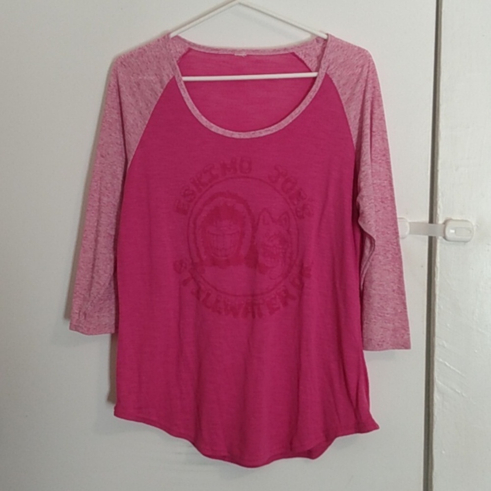 Unbranded Tagless Women's Pink 3/4 Sleeve Eskimo Joe's Stillwater OK Looks Large